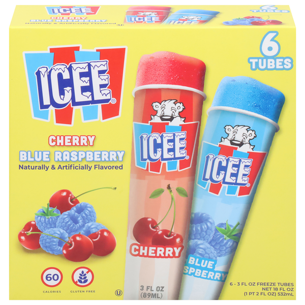 Ice Cream & Ice ICEE Tubes Cherry, Blue Raspberry hero