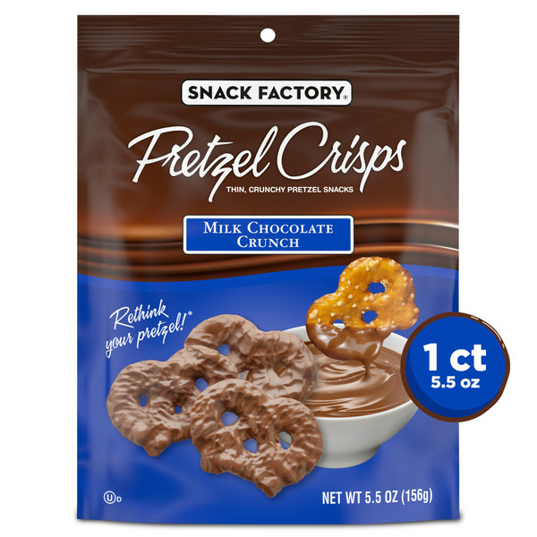 Candy & Chocolate Snack Factory Milk Chocolate Covered Pretzel Crisps hero