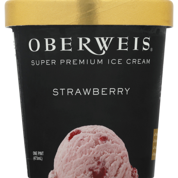 Ice Cream & Ice Oberweis Ice Cream, Super Premium, Strawberry hero