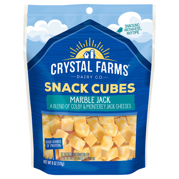 Crystal Farms Cheese, Marble Jack, Snack Cubes hero