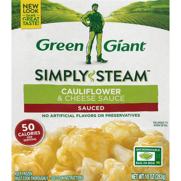 Frozen Produce Green Giant Cauliflower & Cheese Sauce, Sauced hero