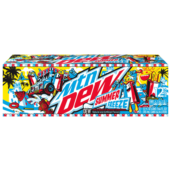 Soft Drinks Mountain Dew Soda, Summer Freeze, 12 Cans hero