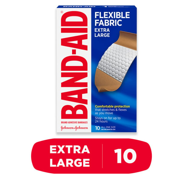 Back to School BAND-AID Flexible Fabric Adhesive Bandages, Extra Large hero