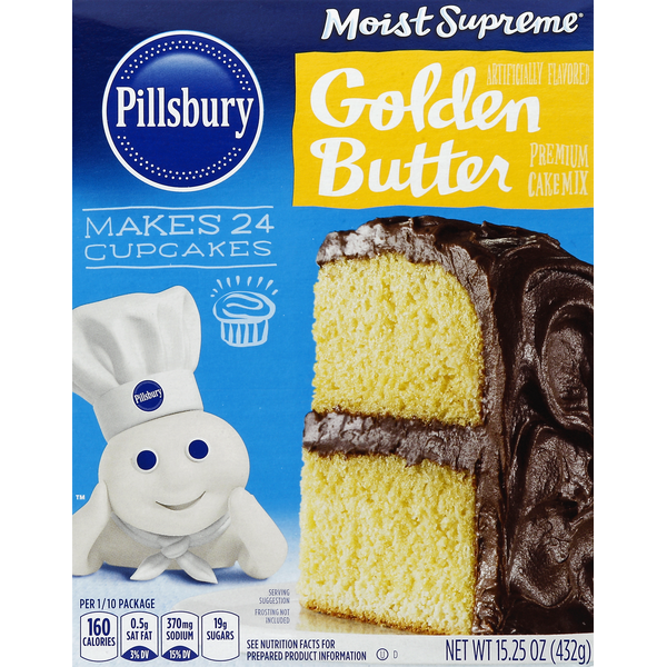 Doughs, Gelatins & Bake Mixes Pillsbury Cake Mix, Premium, Golden Butter hero