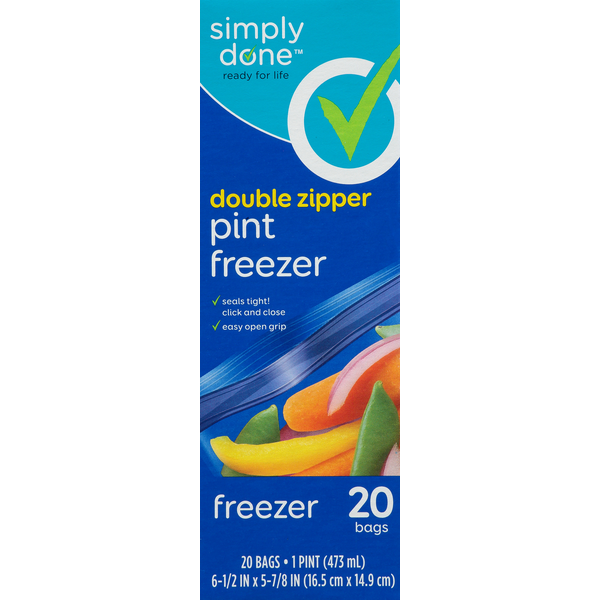 Food Storage Simply Done Pint Freezer Bags, Double Zipper hero