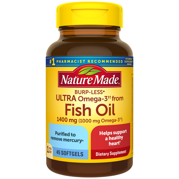 Vitamins & Supplements Nature Made Burpless Ultra Omega-3†† from Fish Oil 1400 mg Softgels hero