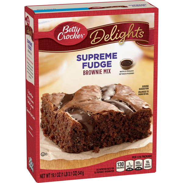 Doughs, Gelatins & Bake Mixes Betty Crocker Delights Supreme Fudge Brownie Mix hero