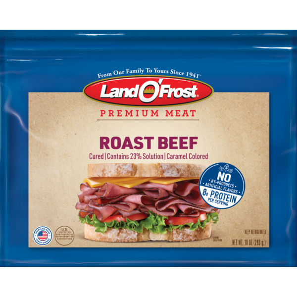 Packaged Lunch Meat Land O’Frost Premium Beef hero