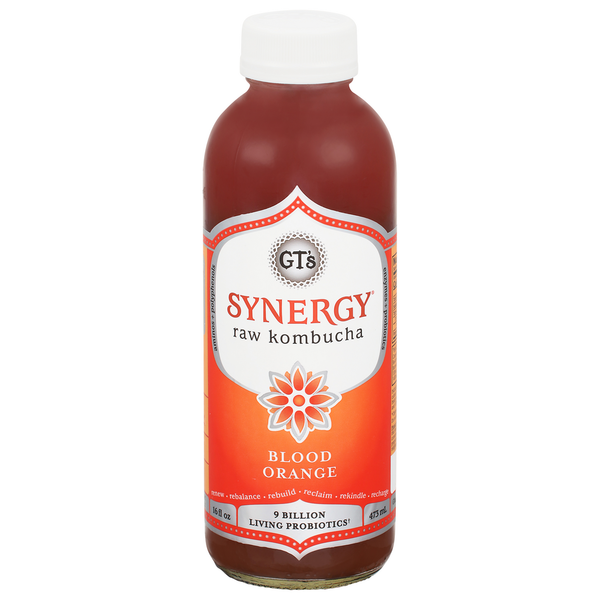 Refrigerated GT's Living Foods Kombucha, Raw, Blood Orange hero