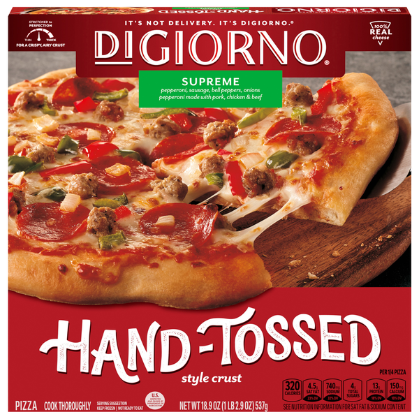 DiGiorno Pizza, Hand-Tossed Style Crust, Supreme hero