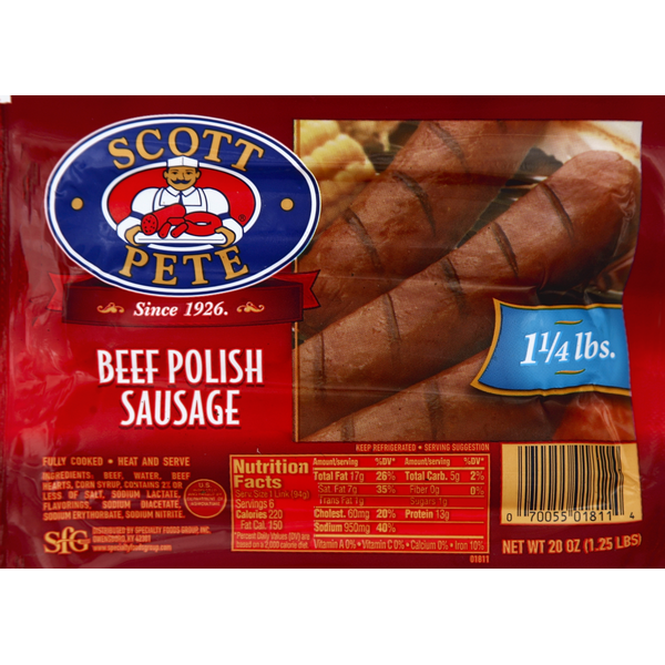 Hot Dogs, Bacon & Sausage Scott Pete Beef Polish Sausage hero