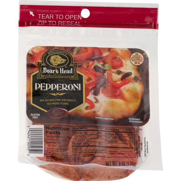 Lunch Meat Boar's Head Pepperoni hero