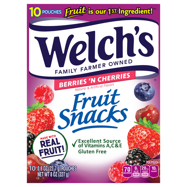 Breakfast Bars & Pastries Welch's Fruit Snacks, Berries 'N Cherries hero