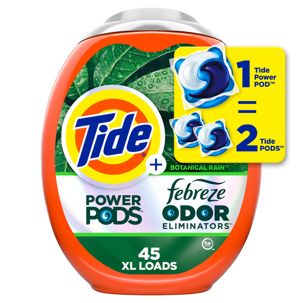 Tide Power Pods Laundry Detergent with Febreze, Botanical Rain hero