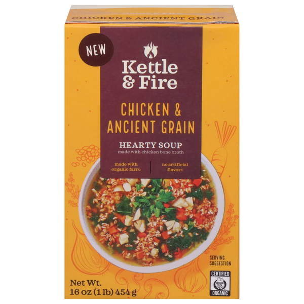 Kettle & Fire Hearty Soup, Chicken & Ancient Grain hero