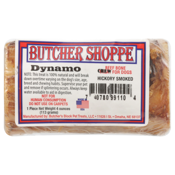 Dog Food & Care Butcher Shoppe Chew for Dogs, Beef Bone, Dynamo hero