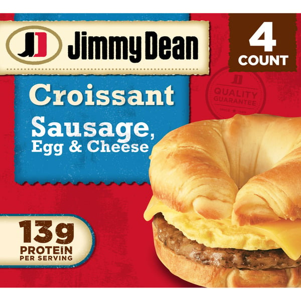 Frozen Breakfast Jimmy Dean Sausage, Egg & Cheese Croissant Sandwiches hero