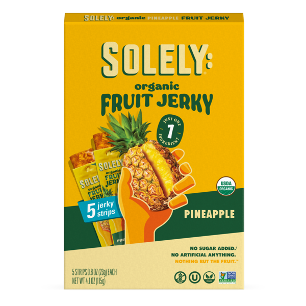 Fruit & Vegetable Snacks Solely: Fruit Jerky Pineapple, Organic, Multipack hero