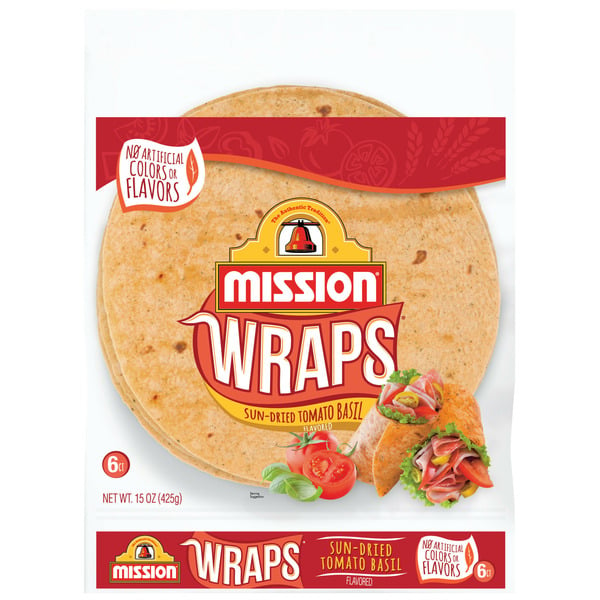 Latino Foods Mission Wraps Sun-Dried Tomato Basil Tortillas hero