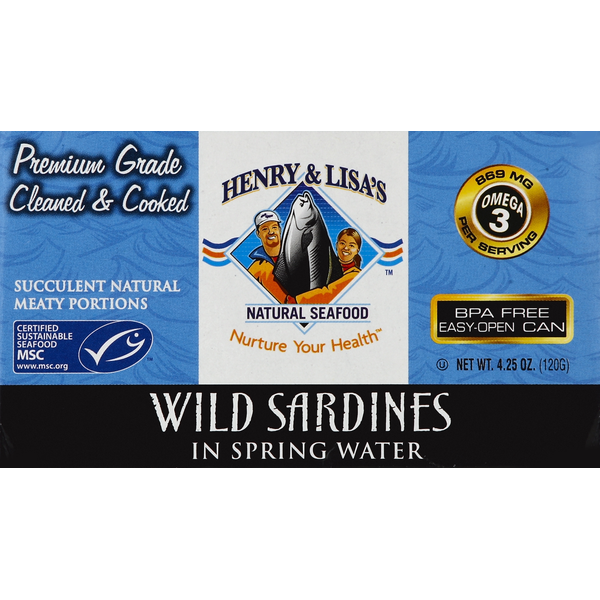 Canned Meat & Seafood Henry & Lisa's Wild Sardines in Spring Water hero