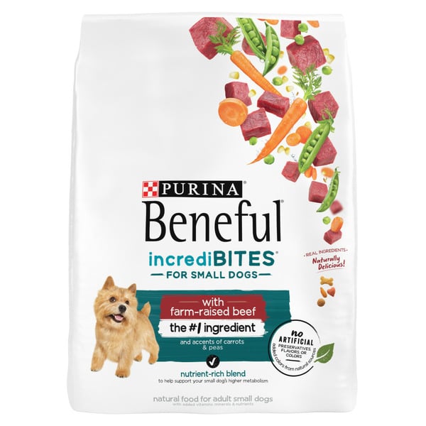 Water, Seltzer, Sparkling Water Purina Beneful IncrediBites With Farm-Raised Beef, Small Breed Dry Dog Food hero