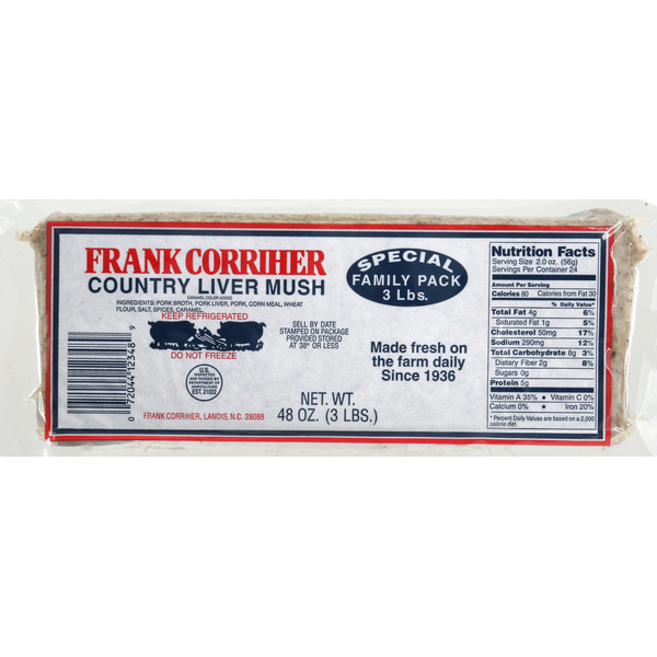 Bacon & Breakfast Meat Frank Corriher Liver Mush, Country, Special Family Pack hero