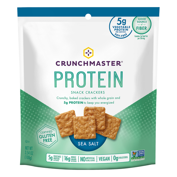 Crackers Crunchmaster Protein Snack Crackers Sea Salt hero