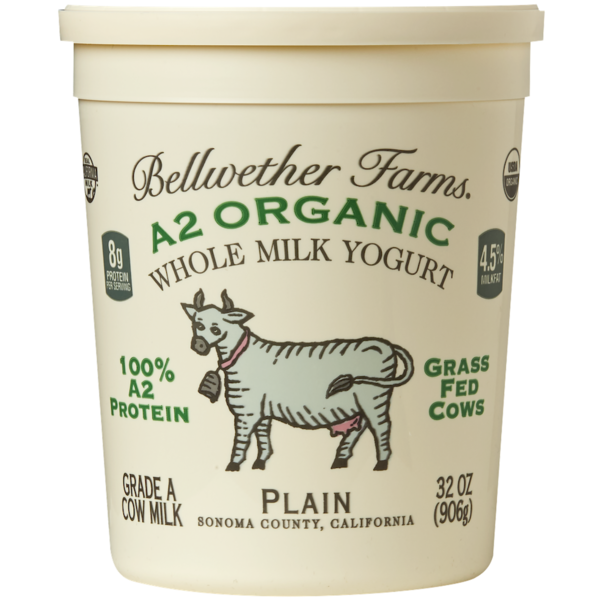 Yogurt Bellwether Farms A2 Organic Whole Milk Yogurt, Plain hero