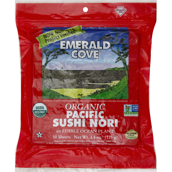 Asian Foods Emerald Cove Sushi Nori, Organic, Pacific hero