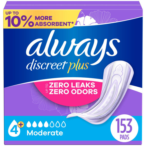 Feminine Care Always Discreet Discreet Pads, Moderate Absorbency, Regular Length hero