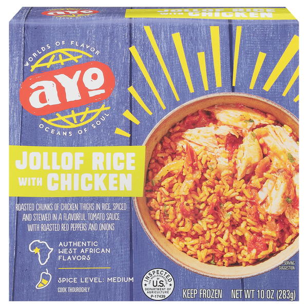 Frozen Meals AYO Foods Jollof Rice with Chicken, Medium hero