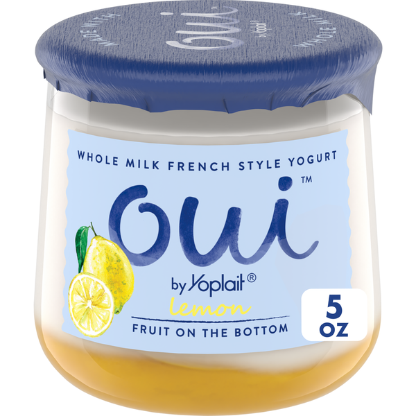 Yogurt/Kefir Yoplait Oui French Style Lemon Whole Milk Yogurt, Glass Yogurt Jar hero