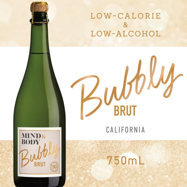 Mind & Body Low Alcohol, Low Calorie Bubbly Brut Sparkling Wine hero