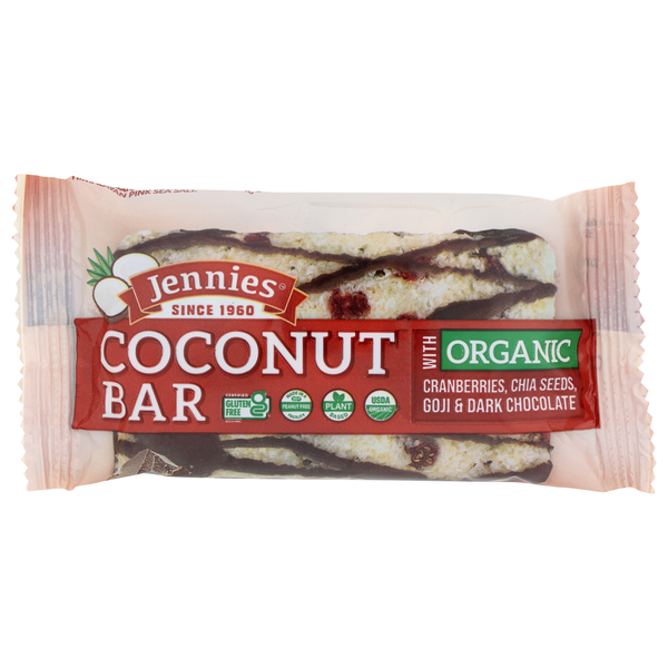 Energy & Granola Bars Jennies Coconut Bar With Cranberries, Chia And Goji hero