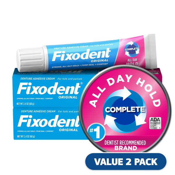 Oral Hygiene Fixodent Complete Original Denture Adhesive Cream, TWIN Denture Care hero