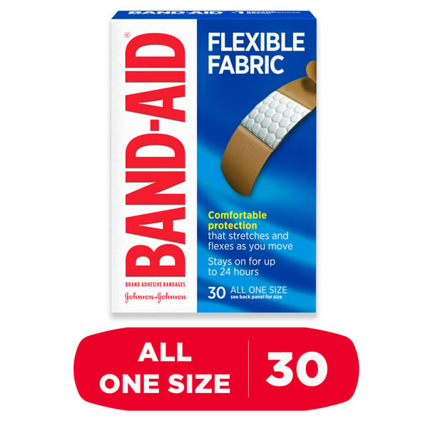 First Aid BAND-AID Flexible Fabric Adhesive Bandages, All One Size hero