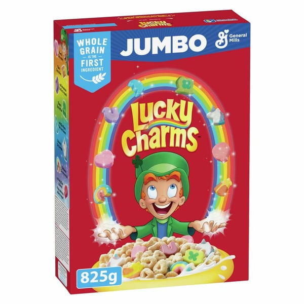 Cereal Lucky Charms Breakfast Cereal with Marshmallows, Jumbo Size, Whole Grains hero