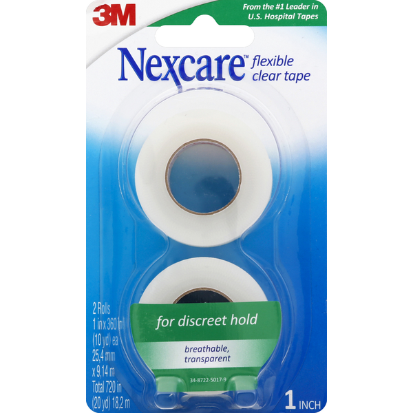 First Aid Nexcare Tape, Flexible, Clear, Value Pack hero