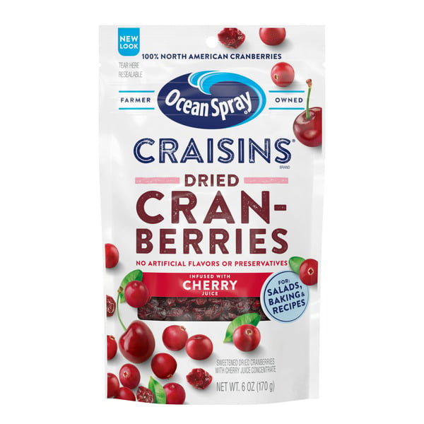 Dried Fruits & Vegetables Ocean Spray Craisins Cherry Juice Infused Dried Cranberries hero