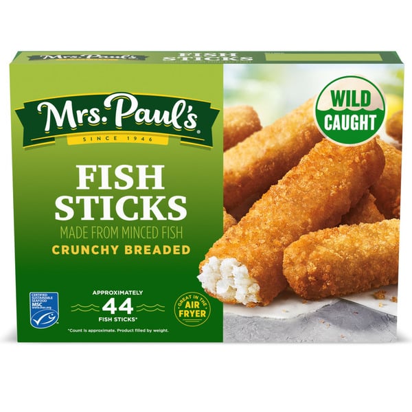 Frozen Meat & Seafood Mrs. Paul's Crunchy Fish Sticks hero