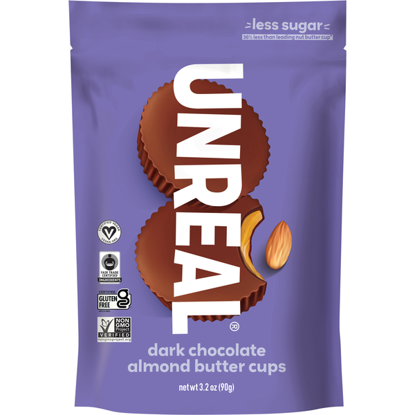 Candy & Chocolate UNREAL Dark Chocolate Almond Butter Cups hero