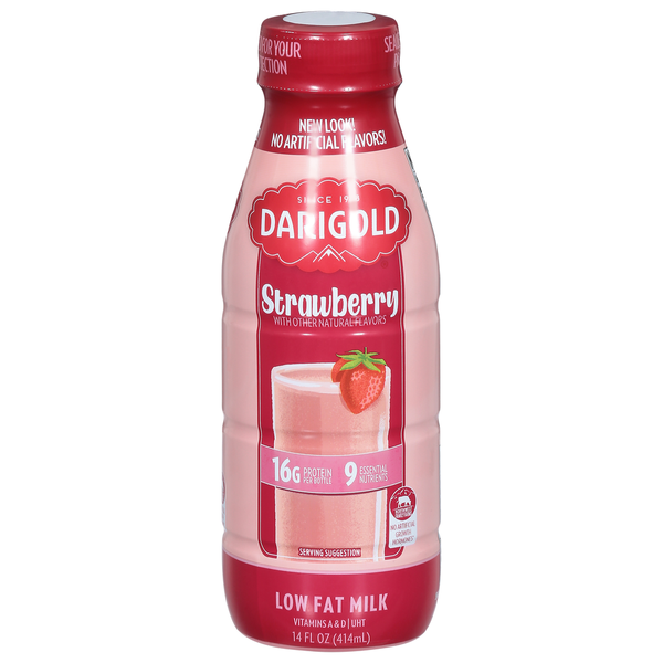 Milk Darigold Milk, Low Fat, Strawberry hero