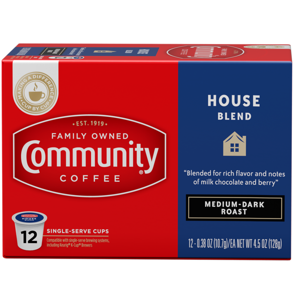 Coffee Community Coffee House Blend Medium Dark Roast Coffee Single Serve Cups hero