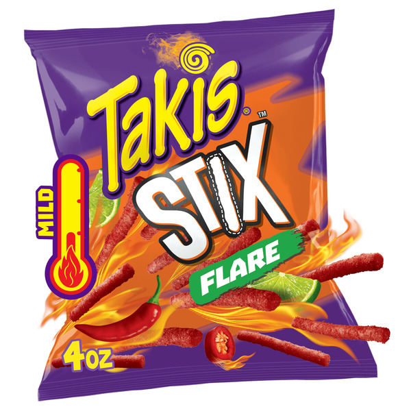 Chips & Pretzels Takis Stix Flare Corn Snack Sticks Bag hero