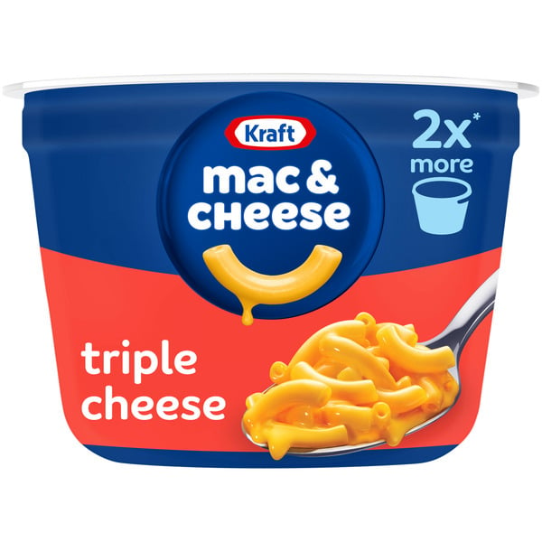 Instant Foods Kraft Triple Cheese Mac & Cheese Easy Microwavable Big Cup Dinner hero