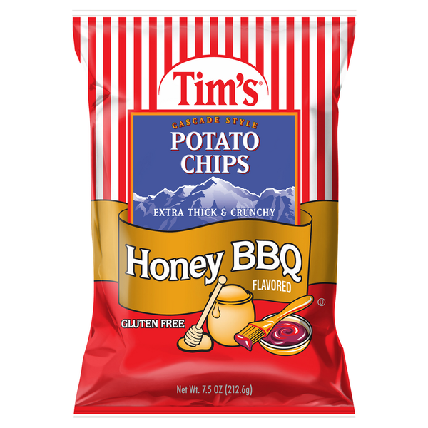 Chips & Pretzels Tim's  Potato Chips, Honey BBQ hero