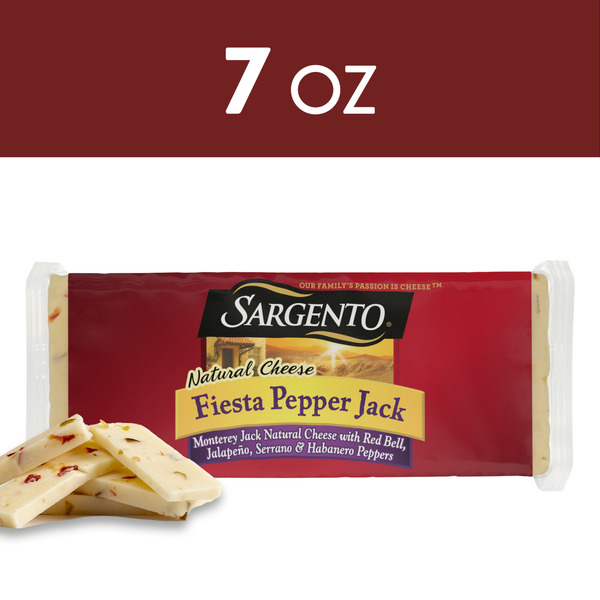 Packaged Cheese Sargento Fiesta Pepper Jack Natural Cheese hero