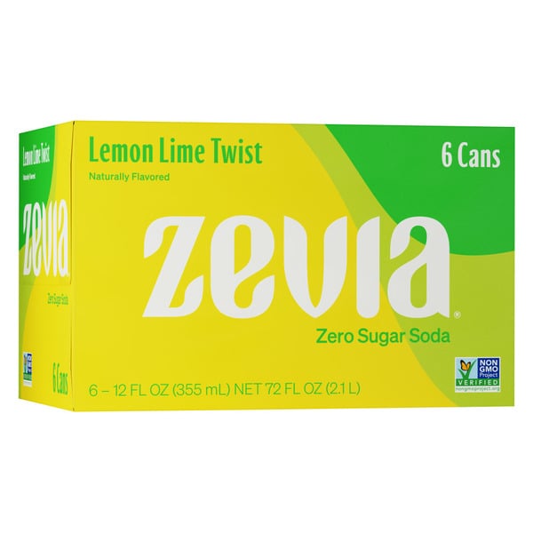 Soft Drinks Zevia Zero Sugar Lemon Lime Twist Soda hero