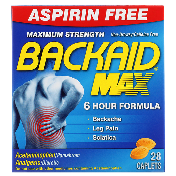 Muscles, Joints & Pain Relief BACKAID Max, Maximum Strength Analgesic/Diuretic Caplets hero