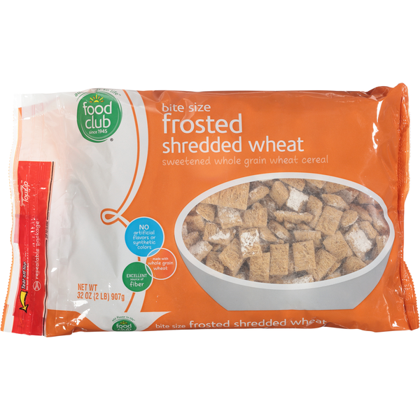 Cereal Food Club Cereal, Shredded Wheat, Frosted, Bite Size hero